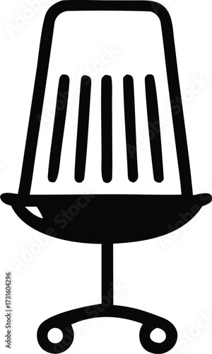 Modern office chair icon design simple graphic symbol for workspace furniture and business seating elegant minimalist silhouette