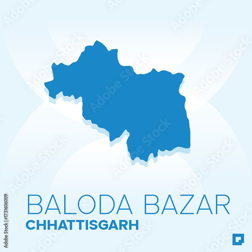 Baloda Bazar District Map, Chhattisgarh, India – Editable Vector Outline.