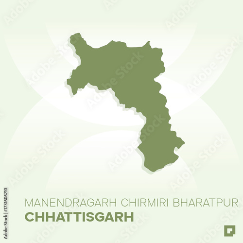 Manendragarh Chirmiri Bharatpur District Map, Chhattisgarh, India – Editable Vector Outline.