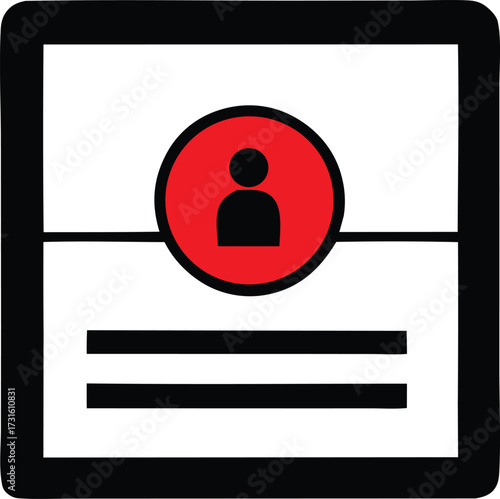 User account icon alert symbol notification icon red circle profile symbol notification badge graphic design element