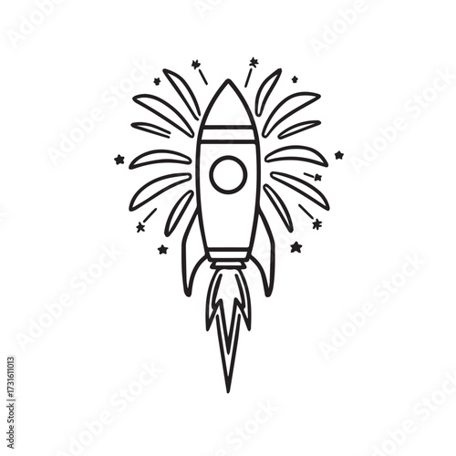 Rocket Launch Icon A Graphic Depiction of Space Exploration and New Beginnings