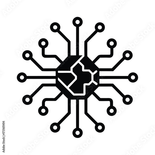 AI Neural Network Circuit Icon