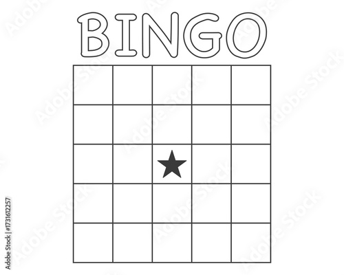 Bingo card blank lotto template, board game background grid, Vintage empty game ticke for numbers. Layout, Lottery ticket, lotto game template, bingo cards symbol outline silhouette isolated on white