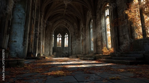 Wallpaper Mural Abandoned cathedral interior Torontodigital.ca