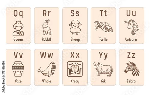 Alphabet flash card with illustration	