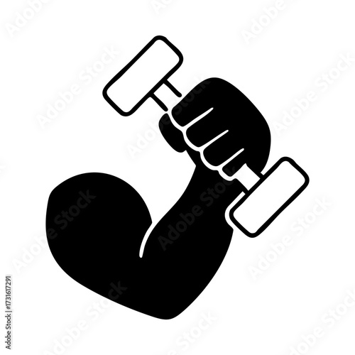 Fitness weight training icon for healthy living