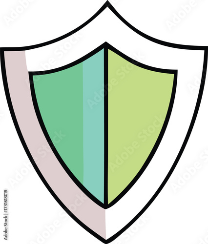 Modern shield emblem design representing protection security safety and defense concepts simple graphic icon