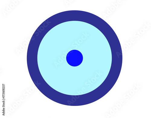 blue circle on a white background, eye,