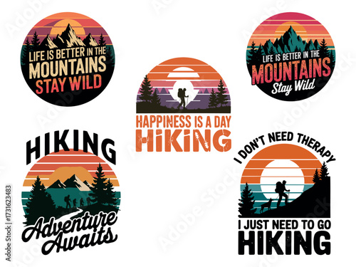 mountain adventure awaits, Adventure outdoors travel graphic, sunset mountain art, hand drawn mountain illustration art, vintage retro hill artwork, autumn winter retro t-shirt design.