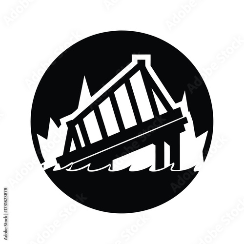 Collapsing Bridge Icon Background Design