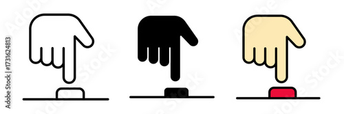 Hand push button icon Illustration vector on clean background.