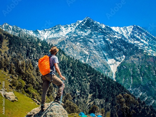 hiker on top of the mountain
