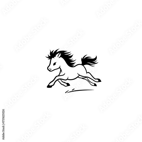 foal. foal simple black and white line art vector logo