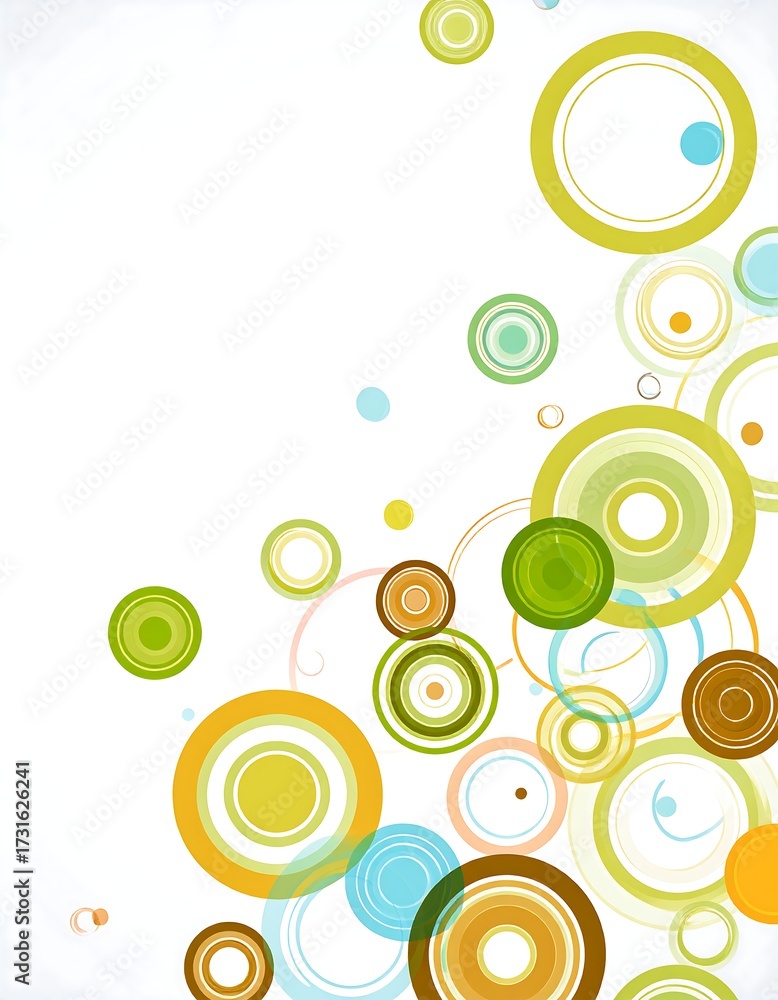 Fototapeta premium Abstract background with pastel circles and swirls
