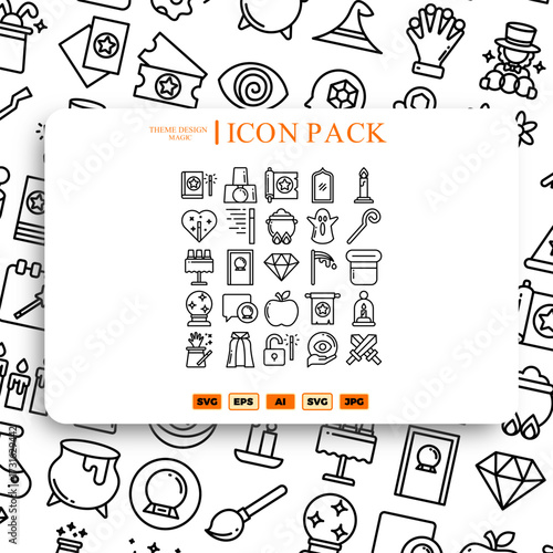 Illustration of magic icon pack