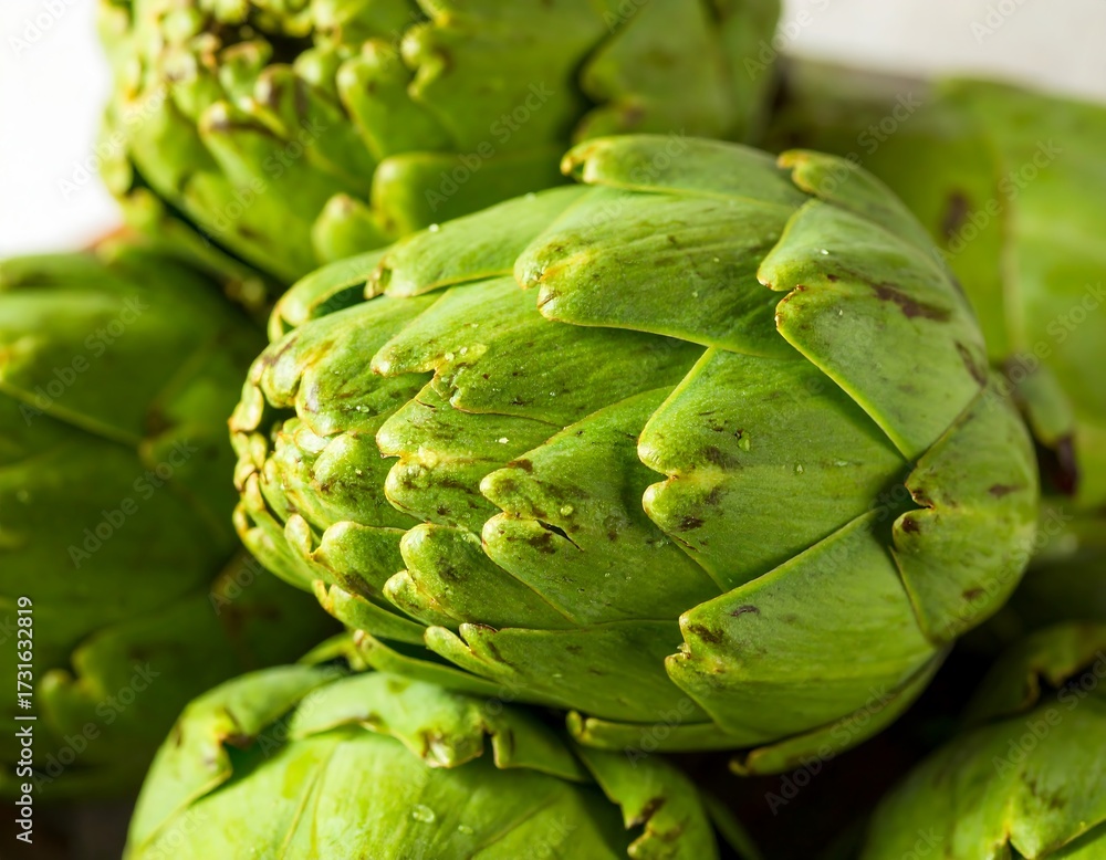 Obraz premium Close-up of fresh artichoke heads