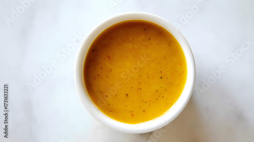 Tangy Carolina Mustard BBQ Sauce Served in a White Bowl with a Smooth Texture