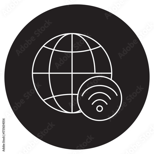 Internet Icon, The Power of the Internet, Connecting the World Online, Digital Innovation and Connectivity, Exploring the Web of Information, vector