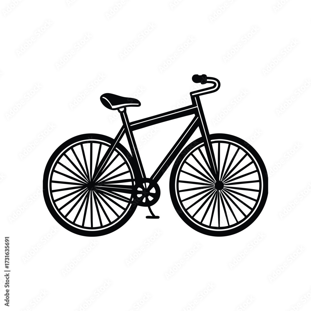 Obraz premium Black Silhouette of a Bicycle bike black and white
