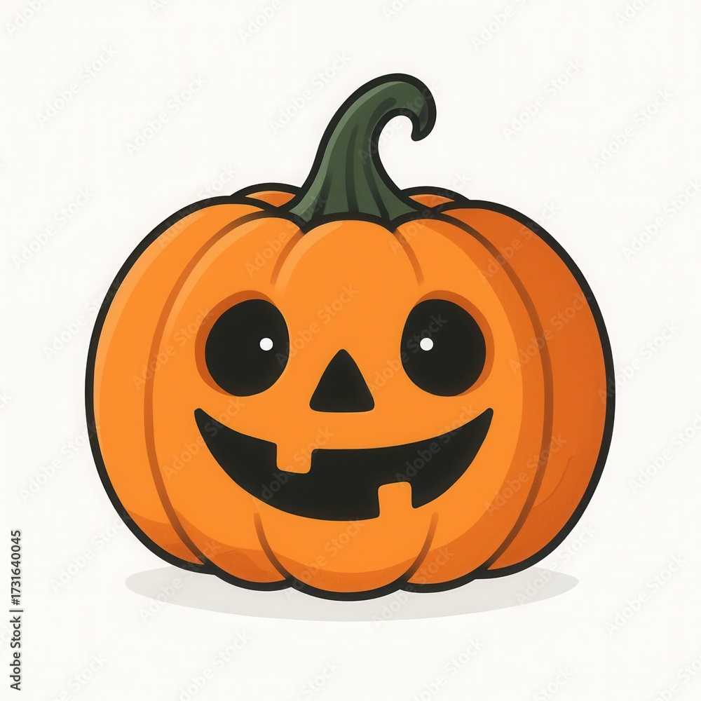 Fototapeta premium Smiling Jack-o'-Lantern Cartoon Pumpkin for Halloween