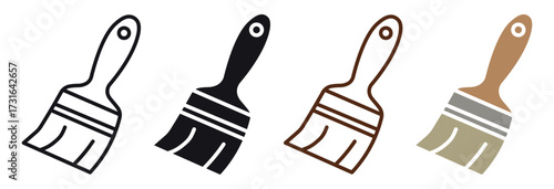 Paint brush icon set. Assorted paintbrush vector illustration .paint brush sign and symbol , vector illustration.