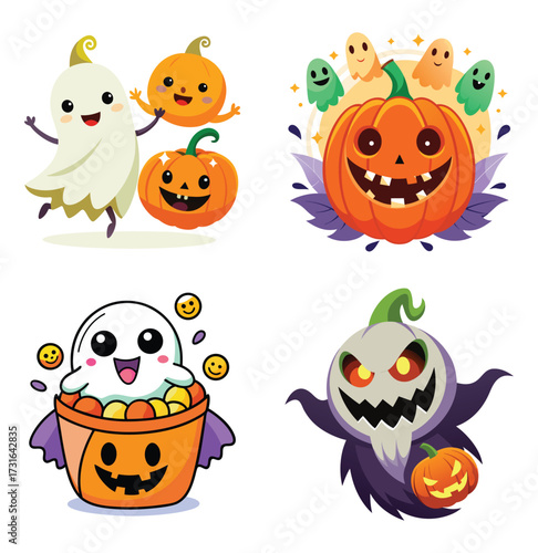Halloween costume icons set – flat, spooky and festive designs for your projects