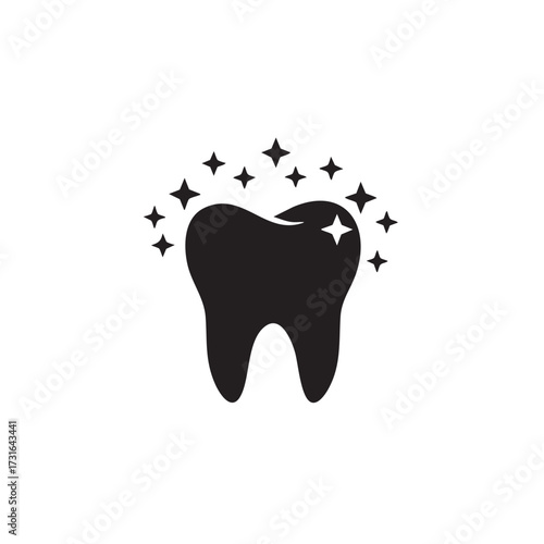 A sparkling, clean tooth icon symbolizing excellent oral hygiene and professional dental care, perfect for health-related design projects and educational materials.