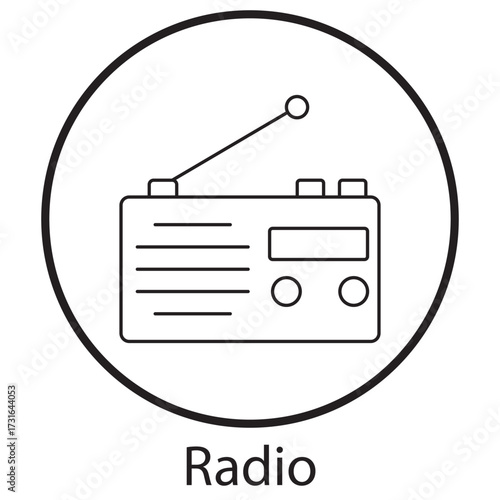 Radio Icon, The Voice of Radio, Connecting Communities Through Sound, Radio, Timeless Waves of Communication, The Evolution of Broadcast Radio, vector