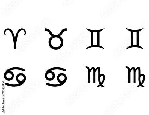 Astrological Signs Aries, Taurus, Gemini, Cancer, Virgo and their associated symbolism and meanings