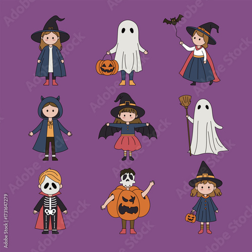 cute halloween character vector illustration