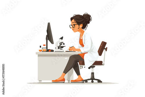 Health physicist at work science isolated