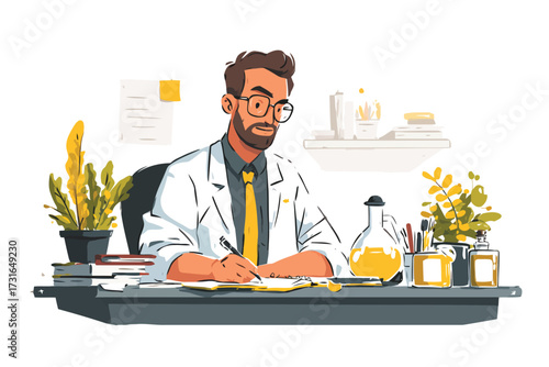 Regulatory affairs specialist at work working isolated