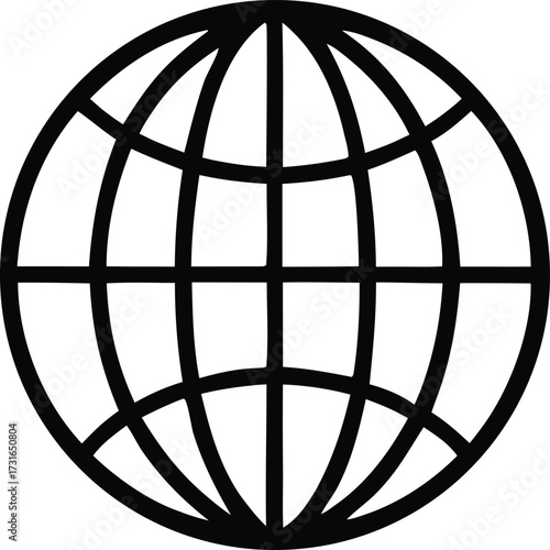 Simple globe icon representing global connectivity and worldwide information access
