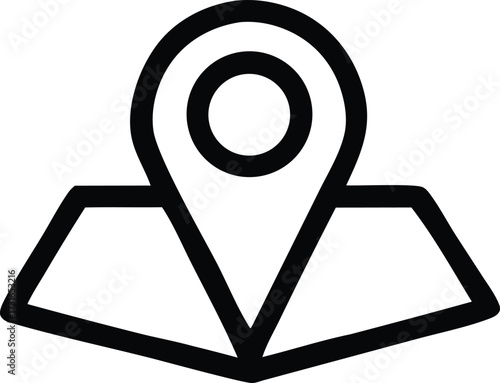 Modern geometric map pin icon design location marker symbol for navigation and business