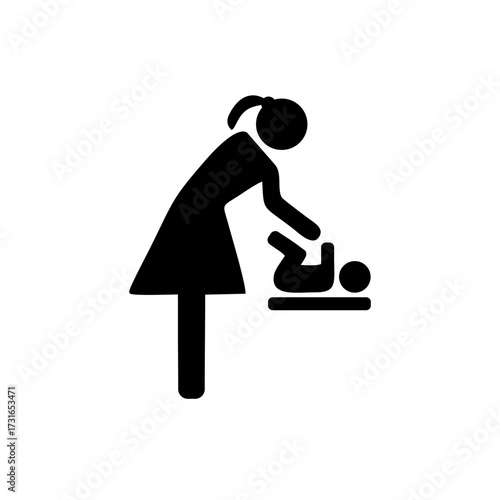 vector illustration of a woman with a baby