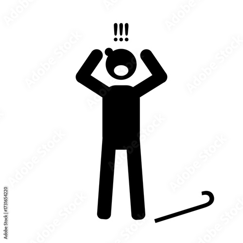 silhouette of a grandmother holding a stik 