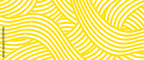 Pasta background, spaghetti abstract geometric pattern. Macaroni yellow poster. Wavy abstract pattern. Pasta vector illustration