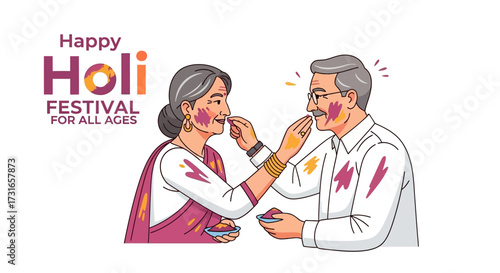 Happy Holi Festival for All Ages Celebrating with Love and Joy