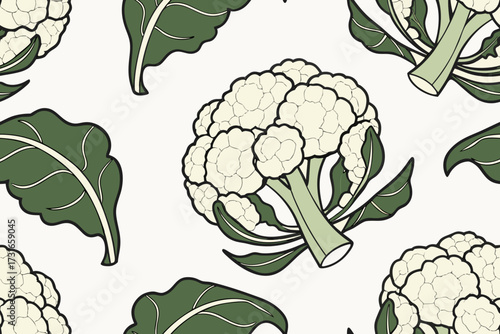 seamless pattern with cauliflower