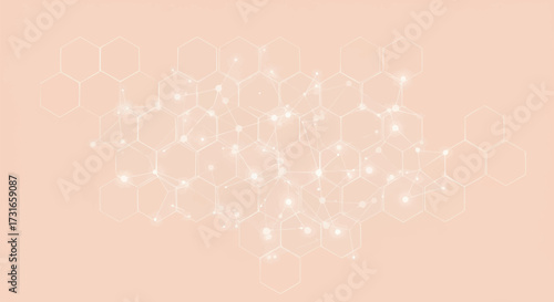Abstract background featuring a subtle glowing hexagonal network pattern. This design effectively represents digital technology, scientific concepts, and complex molecular structures