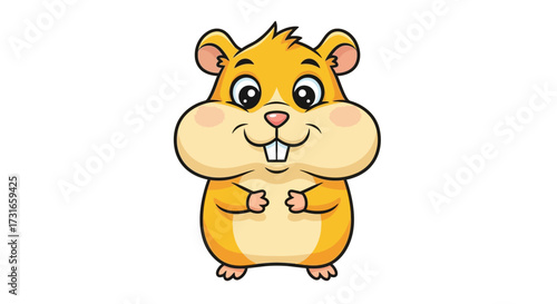 Adorable cartoon hamster character with big cheeks and a cute expression perfect for kids