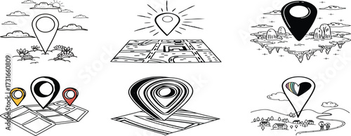 Hand drawn sketch arrows vector illustration for design and business concepts