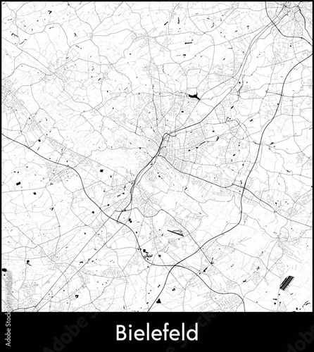Bielefeld city map, Germany - Topographic vector map poster