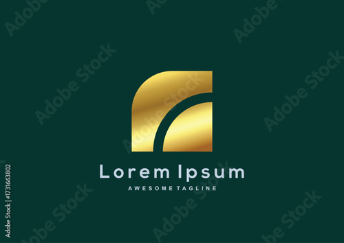 Luxury Company gold color logo template