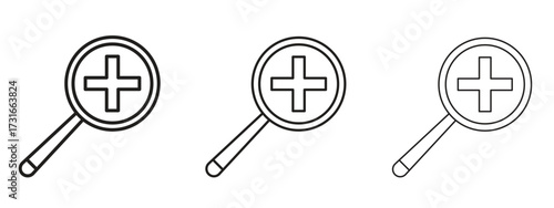 Zoom in icon for web. simple element illustration with editable strokes