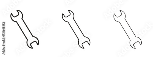 Wrench icon for web. simple element illustration with editable strokes