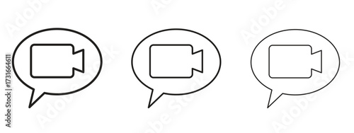Video call icon for web. simple element illustration with editable strokes
