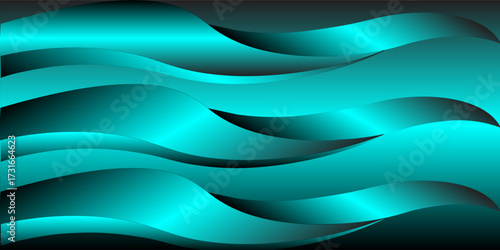 Abstract blue gradient waves shape background vector