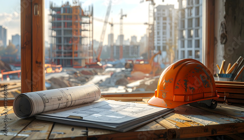 construction site with crane