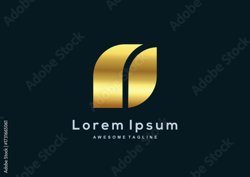 Luxury Company gold color logo template